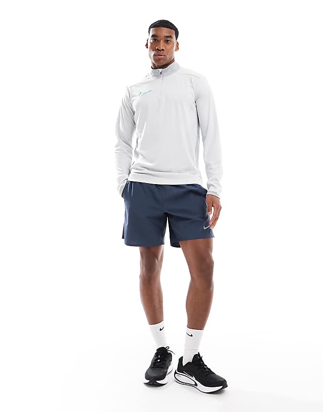 Asos Nike Football Academy 25 Dri-FIT Half Zip Longsleeve Top In Grey