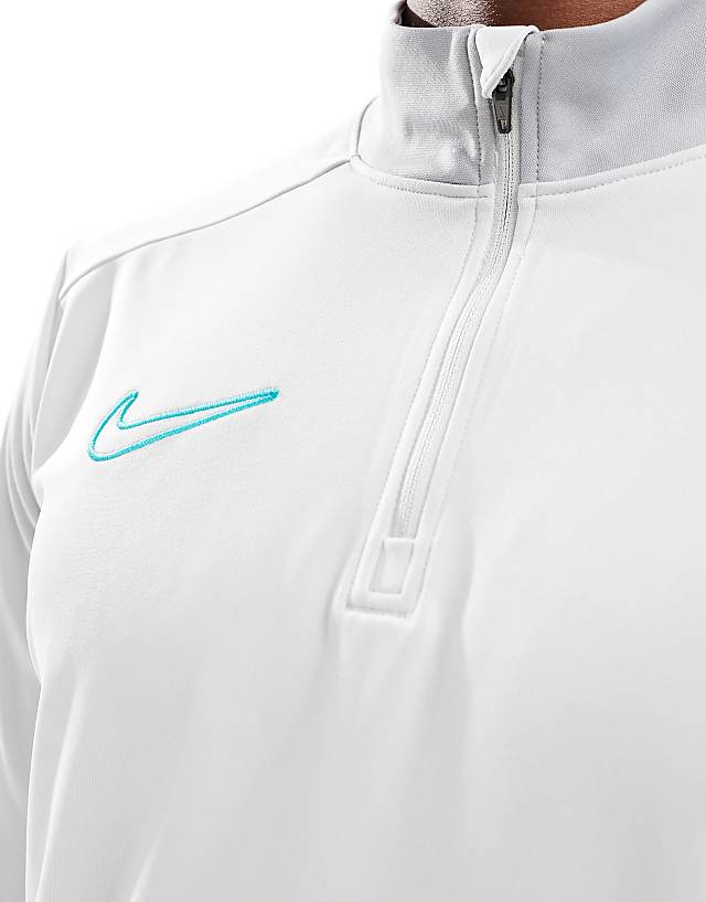 Asos Nike Football Academy 25 Dri-FIT Half Zip Longsleeve Top In Grey