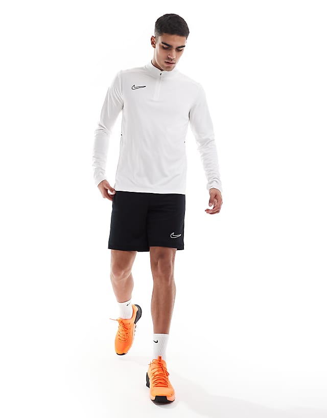 Asos Nike Football Academy 25 Dri-FIT Half Zip Longsleeve Top In White