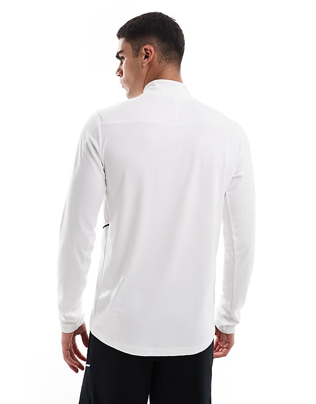 Asos Nike Football Academy 25 Dri-FIT Half Zip Longsleeve Top In White
