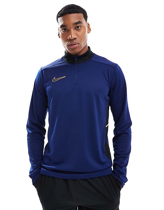 asos Nike Football Academy 25 Dri-FIT half zip longsleeve top in blue