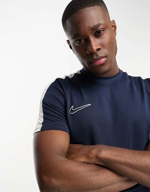 asos Nike Football Academy Dri-FIT panelled t-shirt in navy