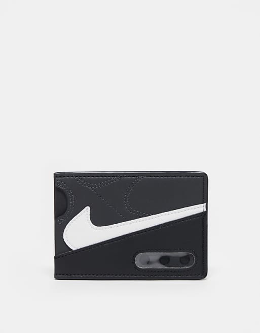 asos Nike icon air max 90 card wallet in dk smoke grey and black and white