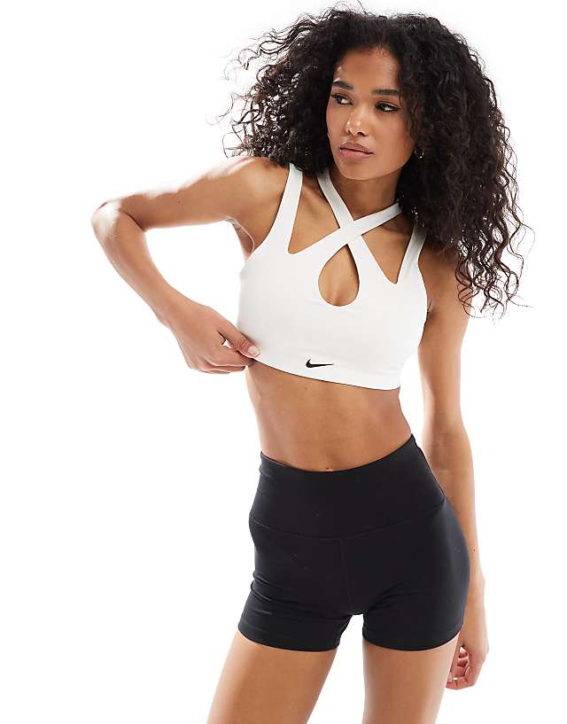 asos Nike Indy Training freestyle light support sports bra in white
