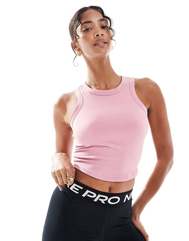 asos Nike One Training Dri-FIT cropped vest in pink