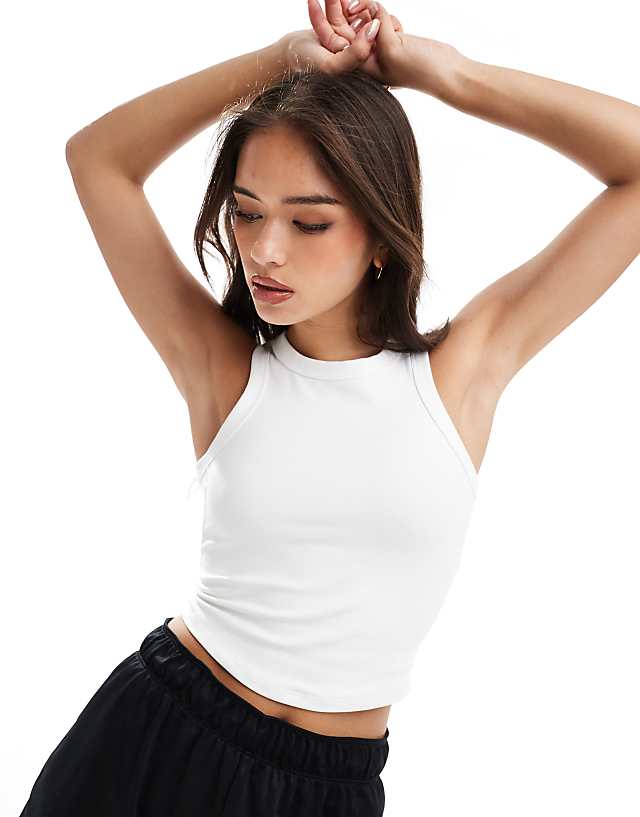 asos Nike One Training Dri-FIT fitted cropped tank top in white