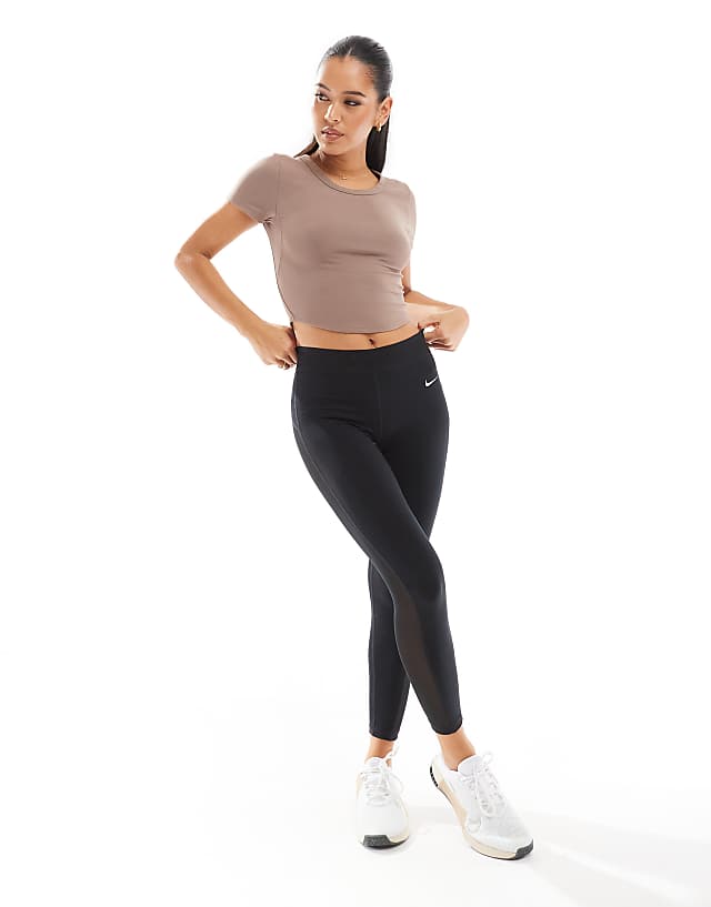 Asos Nike One Training Dri-FIT Fitted T-shirt In Brown