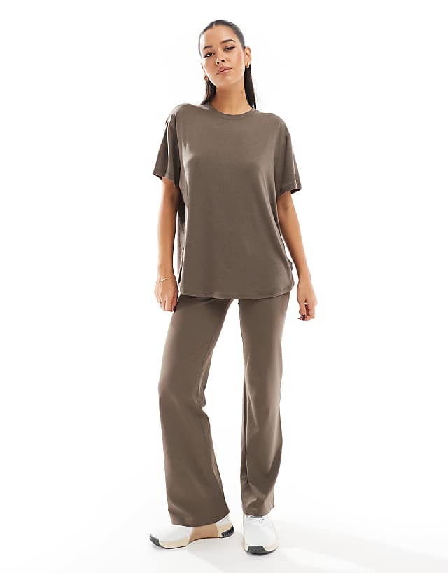 asos Nike One Training Dri-FIT fold over flared leggings in brown