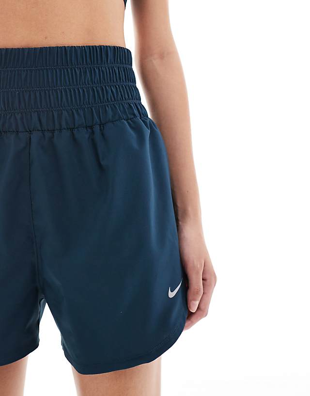 Asos Nike One Training Dri-FIT High Waisted 3 Inch Shorts In Navy