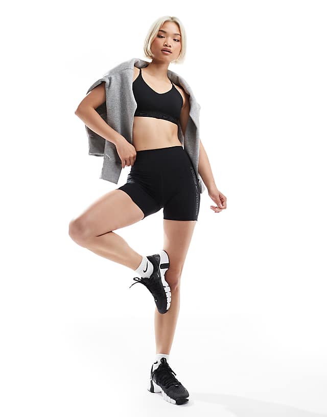 Asos Nike One Training Dri-FIT High Waisted 5 Inch Shorts In Black
