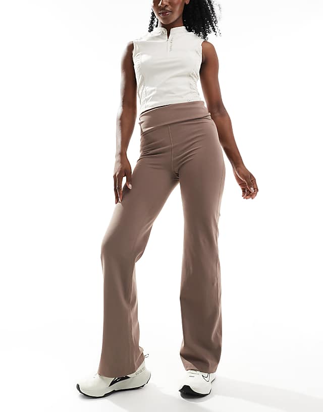 asos Nike One Training Dri-FIT high waisted foldover leggings in brown