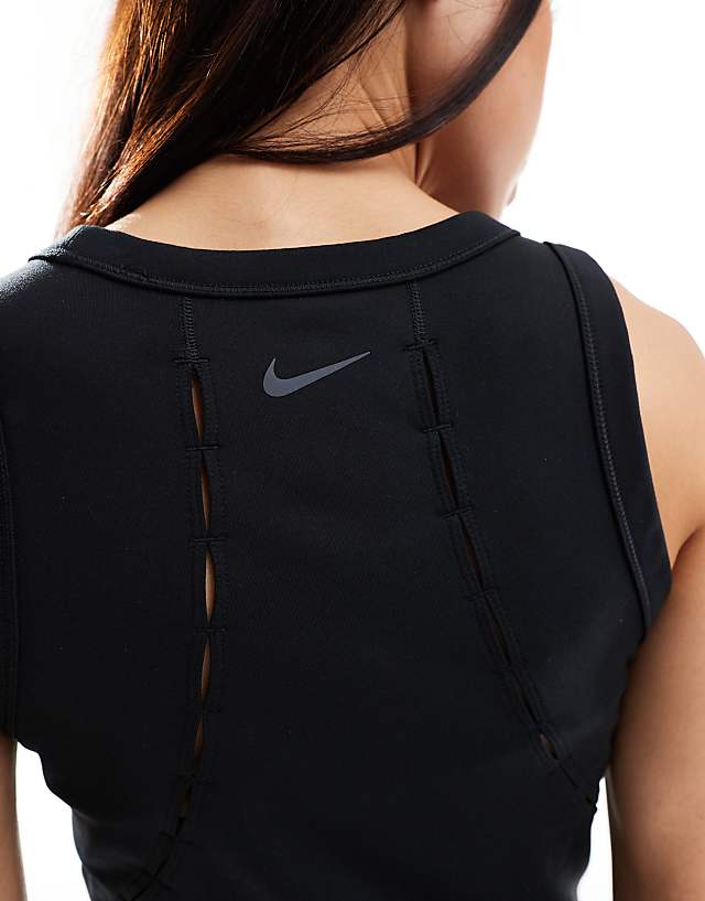 Asos Nike One Training Dri-FIT Key Hole Fitted Vest In Black
