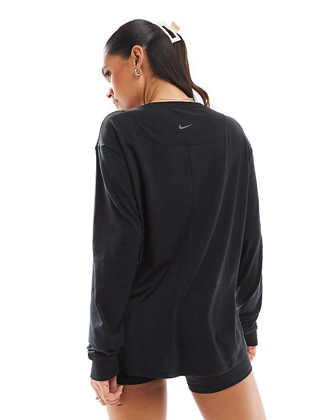 Asos Nike One Training Dri-FIT Relaxed Longsleeve T-shirt In Black