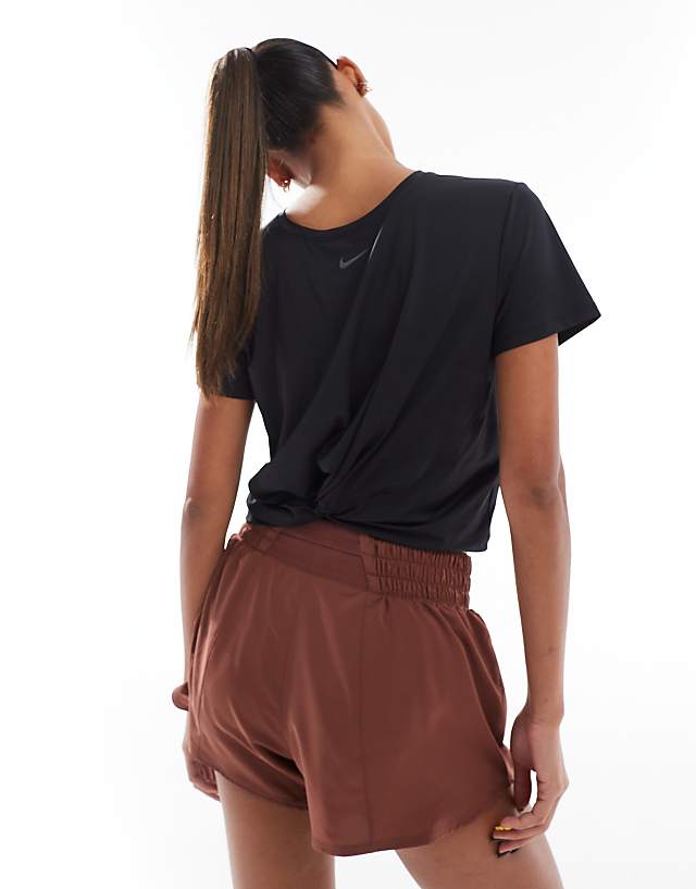 Asos Nike One Training Dri-FIT Twisted Cropped T-shirt In Black