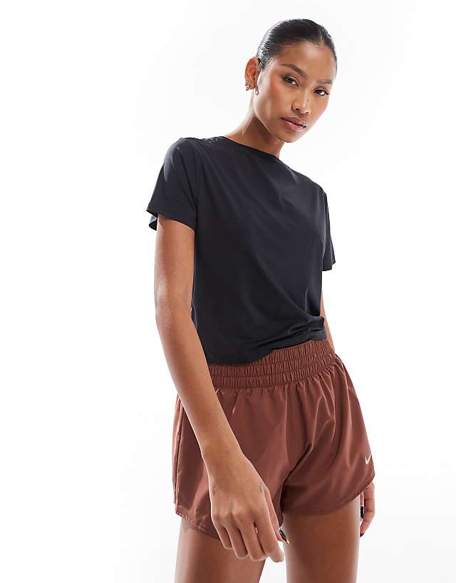 asos Nike One Training Dri-FIT twisted cropped t-shirt in black