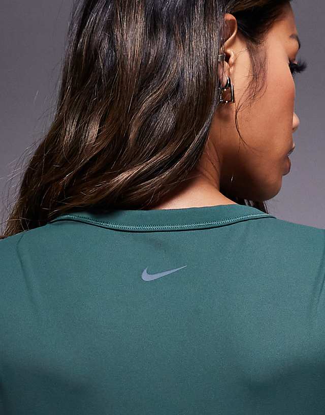 Asos Nike One Training Fitted Cropped T-shirt In Green