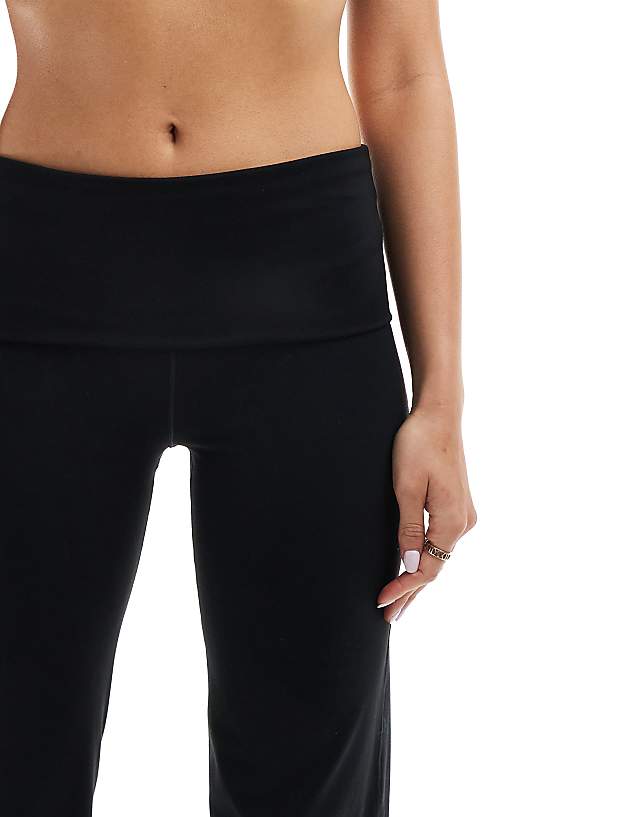 Asos Nike One Training High Waisted Foldover Trousers In Black