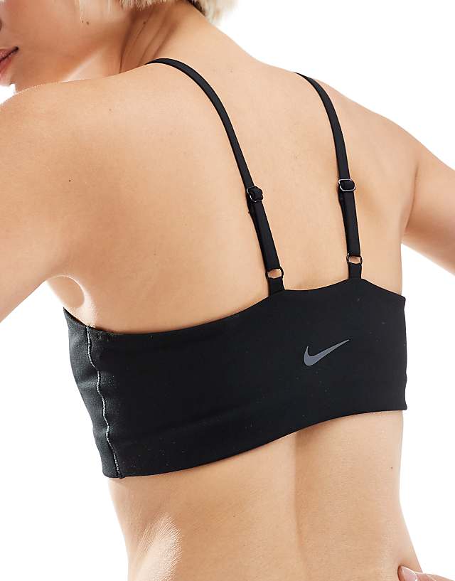 Asos Nike One Training Key Hole Light Support Sports Bra In Black