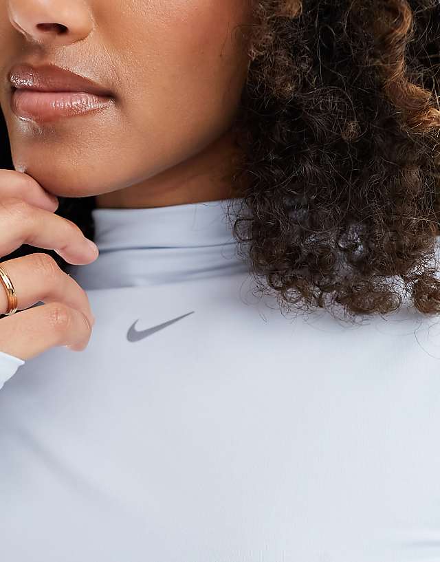 Asos Nike One Training Luxe Essential+ Crop Top In Blue