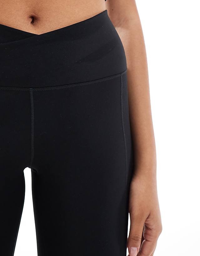 Asos Nike One Training Wrapped High Waisted 7/8 Leggings In Black