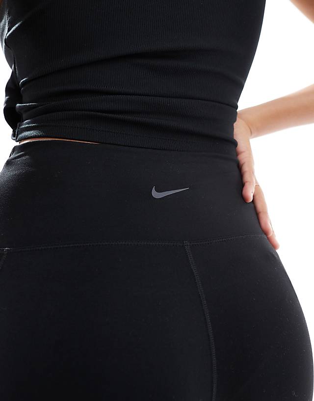 Asos Nike One Training Wrapped High Waisted 7/8 Leggings In Black