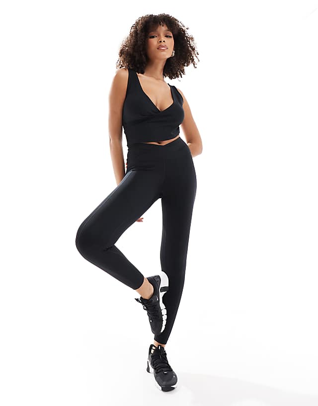 asos Nike One Training wrapped high waisted 7/8 leggings in black