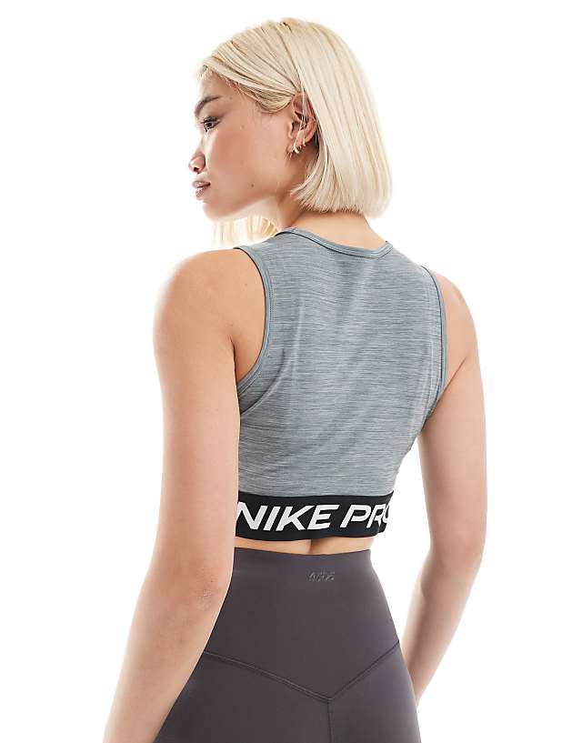 Asos Nike Pro Training 365 Dri-FIT Cropped Vest In Grey