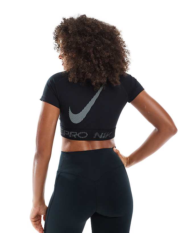 Asos Nike Pro Training Dri-FIT Cropped T-shirt In Black