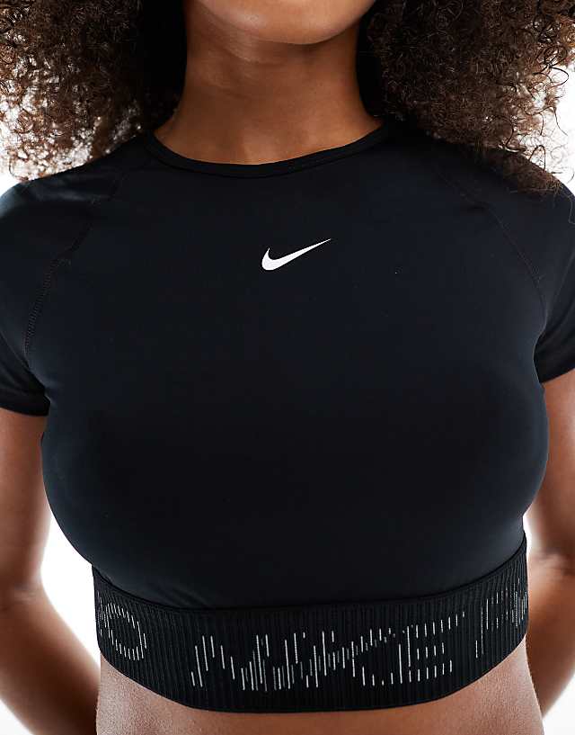 Asos Nike Pro Training Dri-FIT Cropped T-shirt In Black