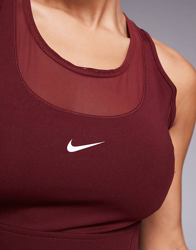 Asos Nike Pro Training Dri-FIT Cropped Vest In Burgundy