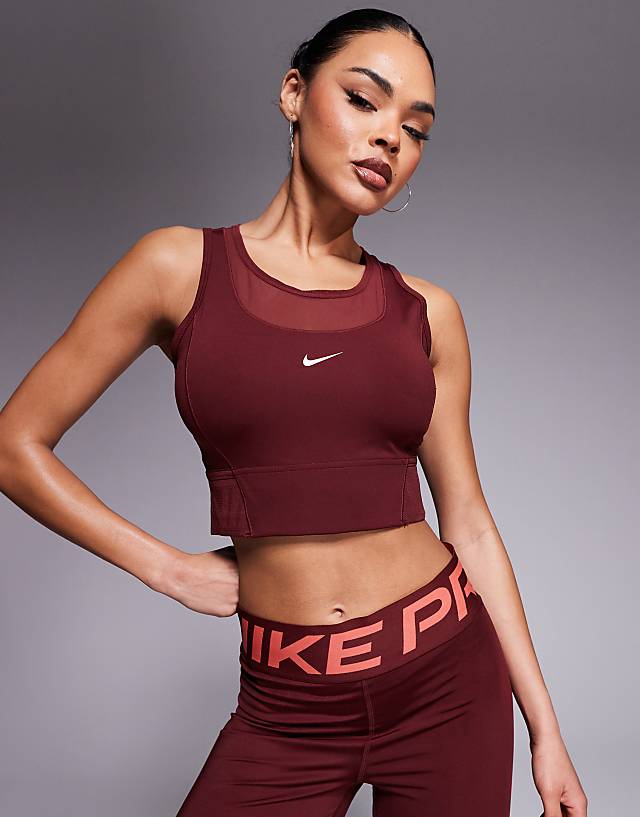 asos Nike Pro Training Dri-FIT cropped vest in burgundy
