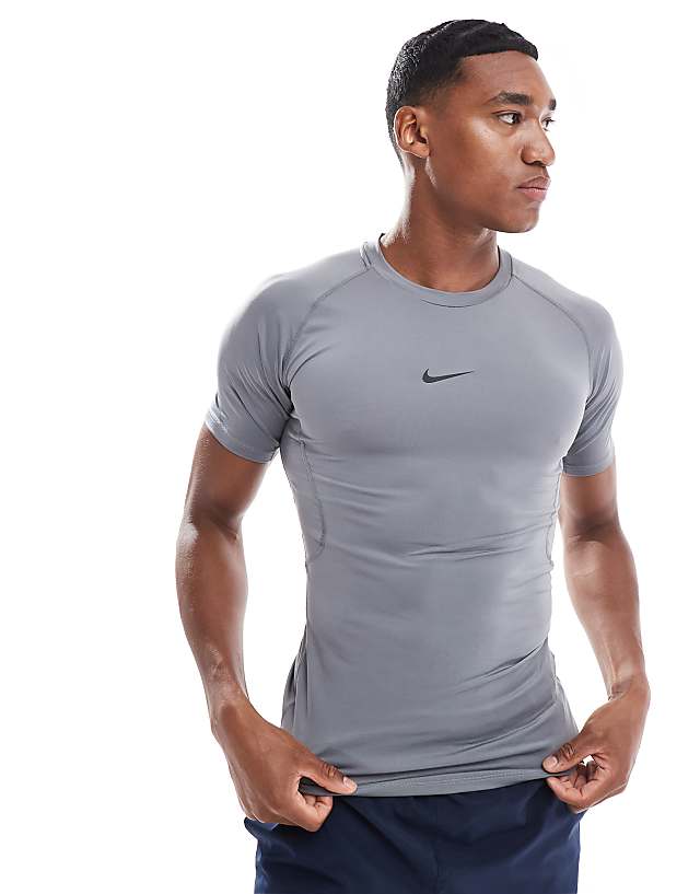 Asos Nike Pro Training Dri-FIT Muscle Fit T-shirt In Grey