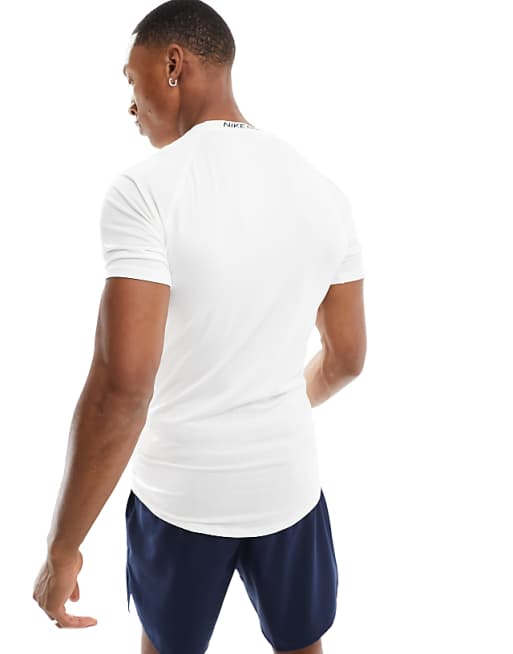 Asos Nike Pro Training Dri-FIT Muscle Fit T-shirt In White