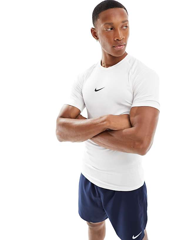 asos Nike Pro Training Dri-FIT muscle fit t-shirt in white
