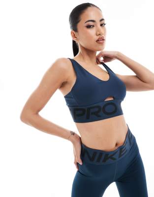 Asos Nike Pro Training High-waisted Sculpt Leggings And Sports Bra In Navy