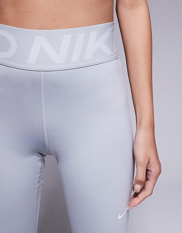 Asos Nike Pro Training High Waisted Sculpt Leggings In Grey