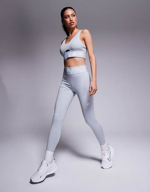 asos Nike Pro Training high waisted sculpt leggings in grey