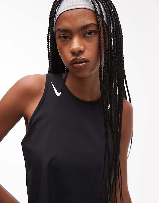 Asos Nike Running Aeroswift Dri-FIT Plisse Vest In Black