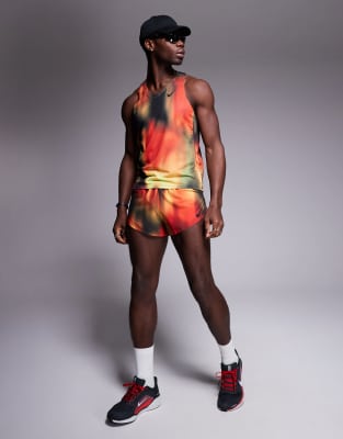 Asos Nike Running Aeroswift Dri-FIT Vest And Shorts In Red Yellow And Black