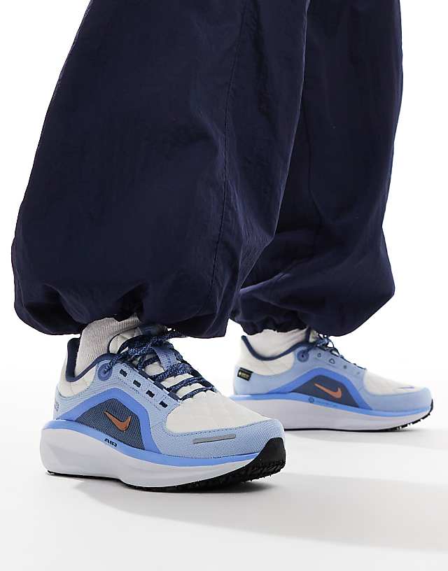 Asos Nike Running Air Winflo 11 GORE-TEX Trainers In Grey And Blue