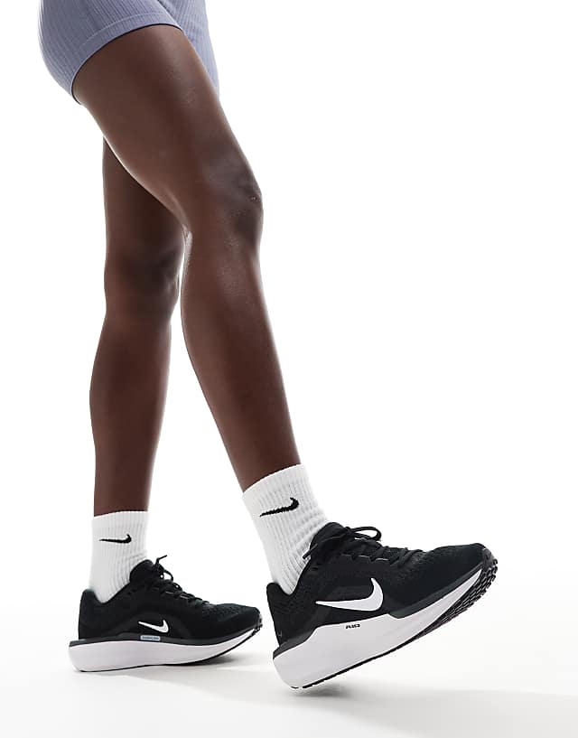 asos Nike Running Air Winflo 11 trainers in black and white