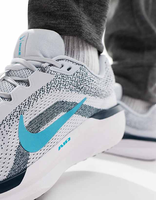 Asos Nike Running Air Winflo 11 Trainers In Grey And Blue