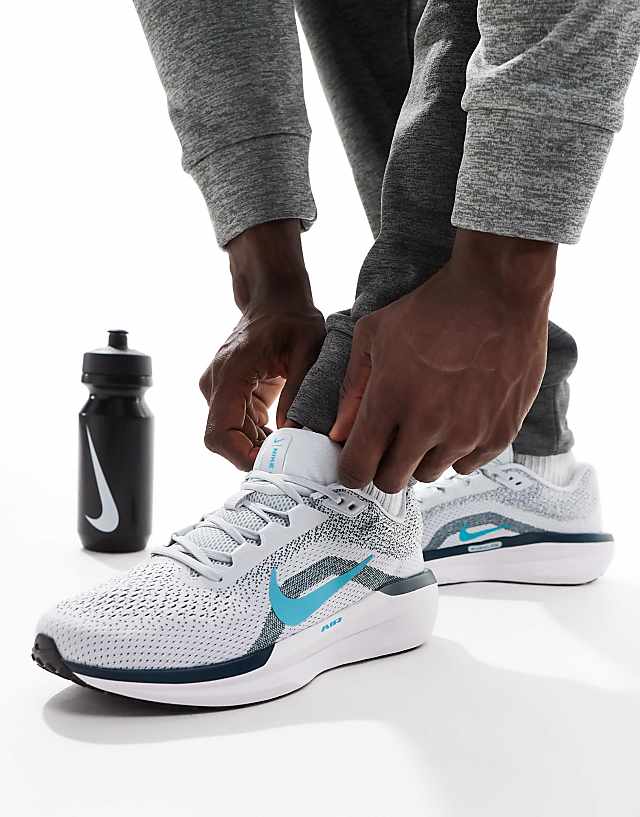 asos Nike Running Air Winflo 11 trainers in grey and blue