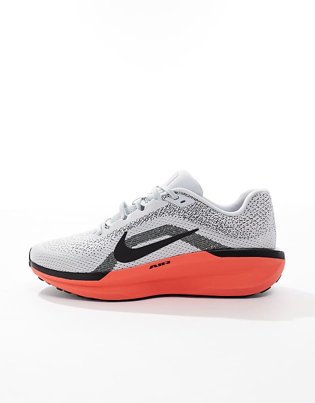 Asos Nike Running Air Winflo 11 Trainers In Grey And Red