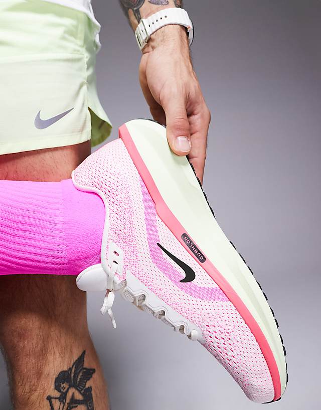 Asos Nike Running Air Winflo 11 Trainers In Pink And Lime