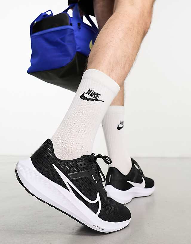 Asos Nike Running Air Zoom Pegasus 40 Trainers In Black And White