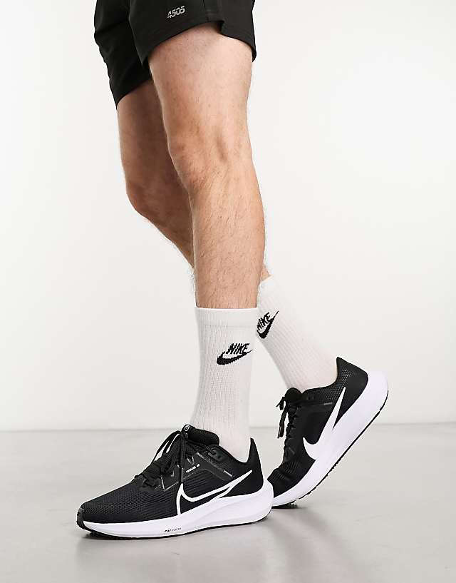 asos Nike Running Air Zoom Pegasus 40 trainers in black and white