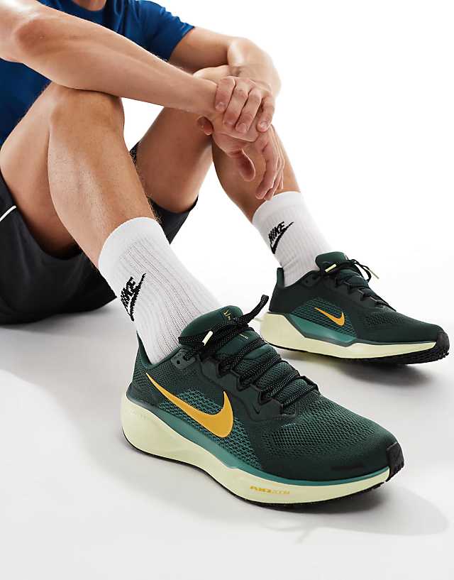 asos Nike Running Air Zoom Pegasus 41 trainers in green and yellow