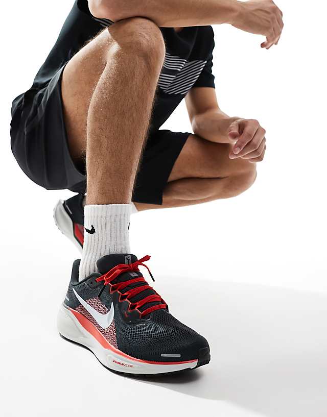 asos Nike Running Air Zoom Pegasus 41 wide trainers in grey and red