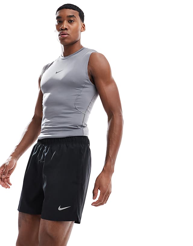 asos Nike Running Challenger Dri-FIT 5 inch 2 in 1 shorts in black